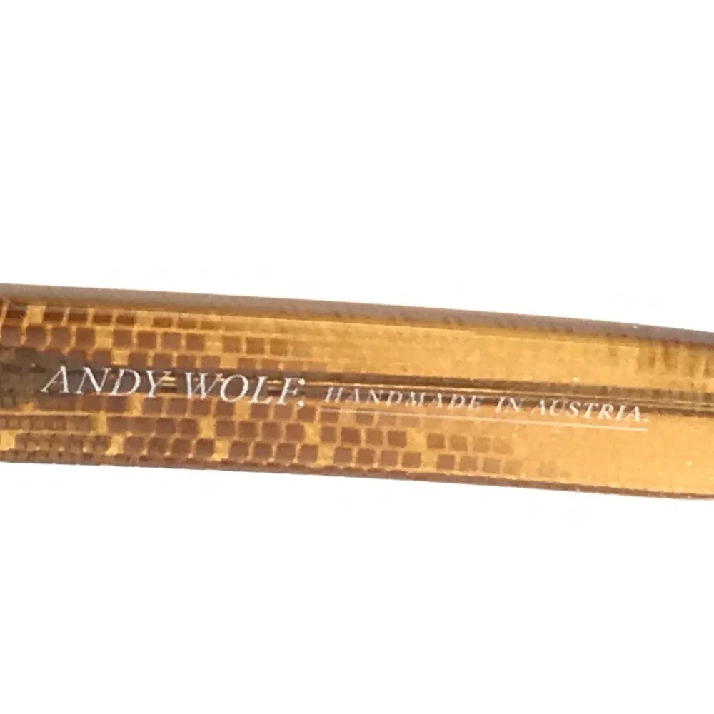Andy Wolf Eyeglasses Frames 5028 col.v Clear Brown Sharp Cat Eye 53-17-140